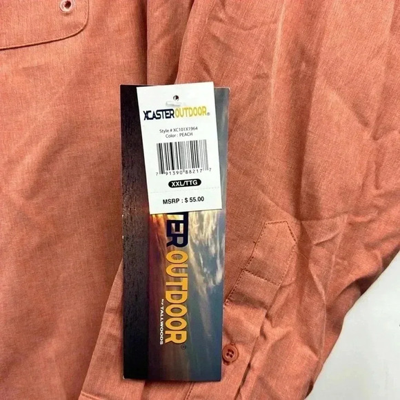 XCASTER OUTDOORS MEN SZ XXL CORAL NWT FISHING HUNTING BOATING GOLFING HIKING - Picture 2 of 7
